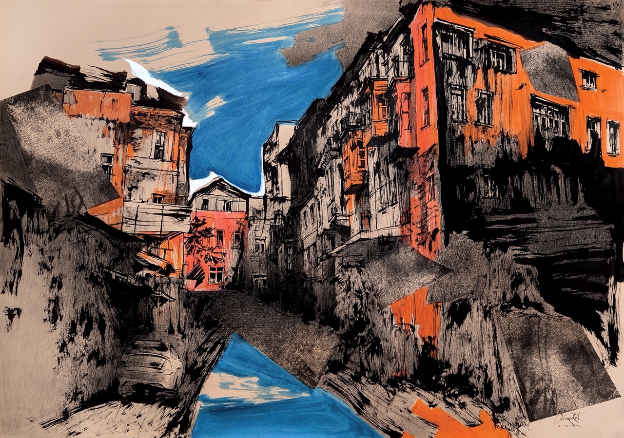 1_Tetiana Ocheredko_Imprint of time_Відбиток часу_paper, ink, pencil_70х100см_2024_web Duży