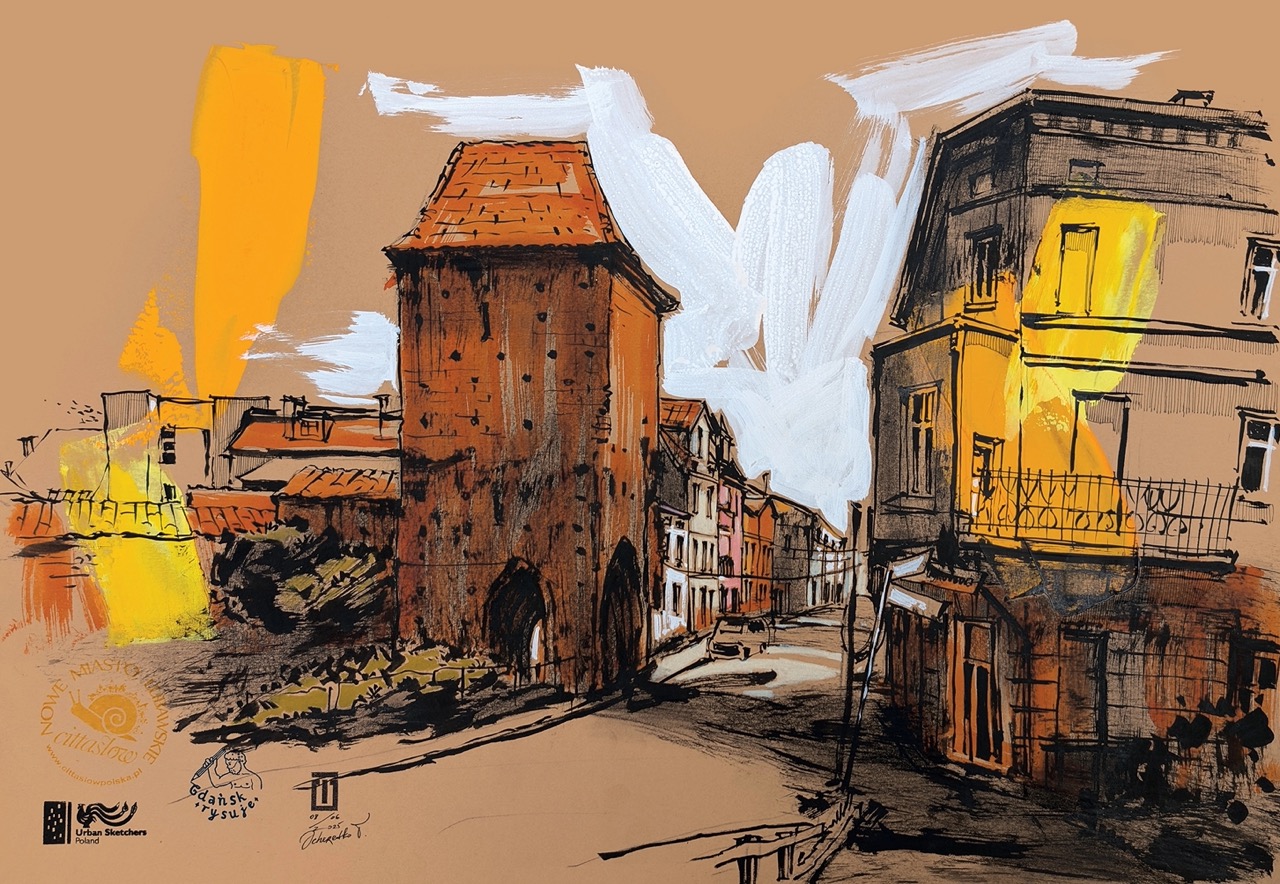 2_Tetiana Ocheredko_Nowe Miasto Lubawskie_paper, ink, pencils, gouache_35x50cm_2025_web Duży