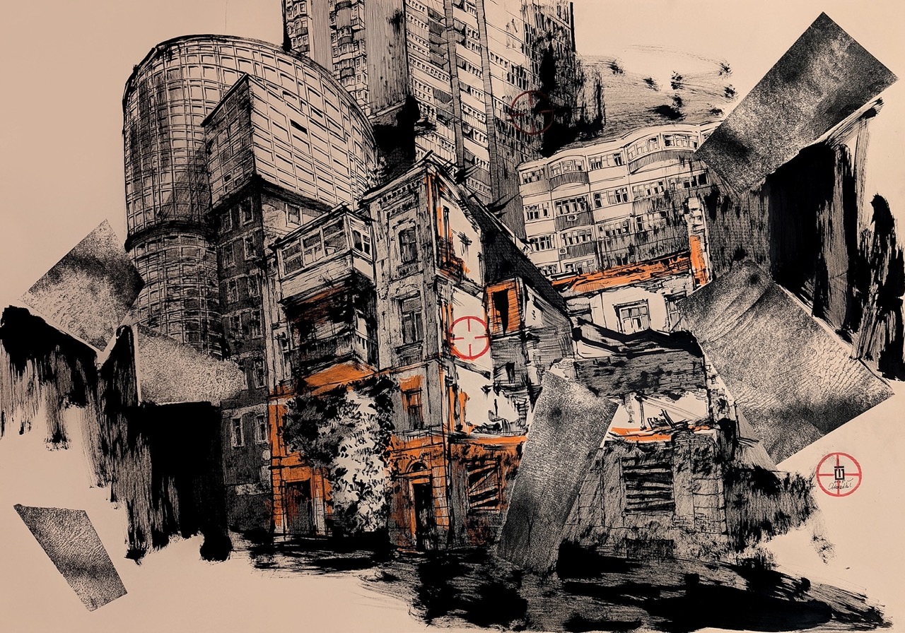 3_Tetiana Ocheredko_Гра без демо_Gra bez werssji demo_ No Demo Game_paper, ink, pencil_70х100см_2025_web Duży