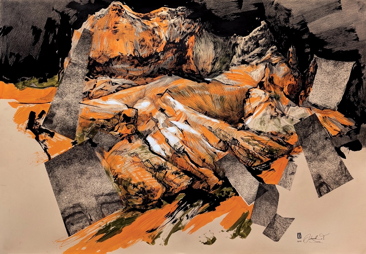 4_Tetiana Ocheredko_Place of pawer 1_color paper, ink, pencil_70x100m_2024_web Duży