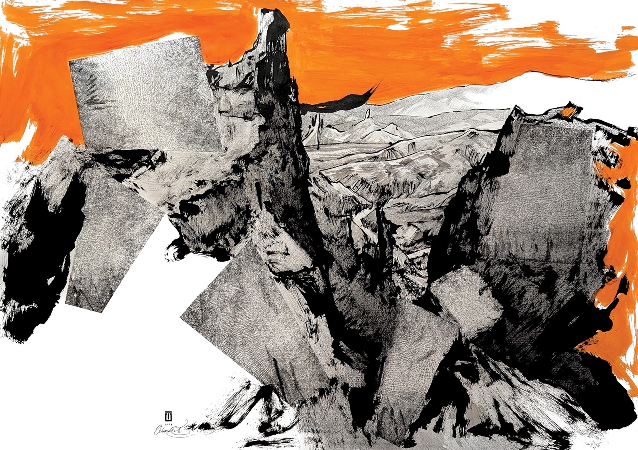 5_Tetiana Ocheredko_Place of pawer 2_paper, ink, pencil_70x100m_2024_web Duży