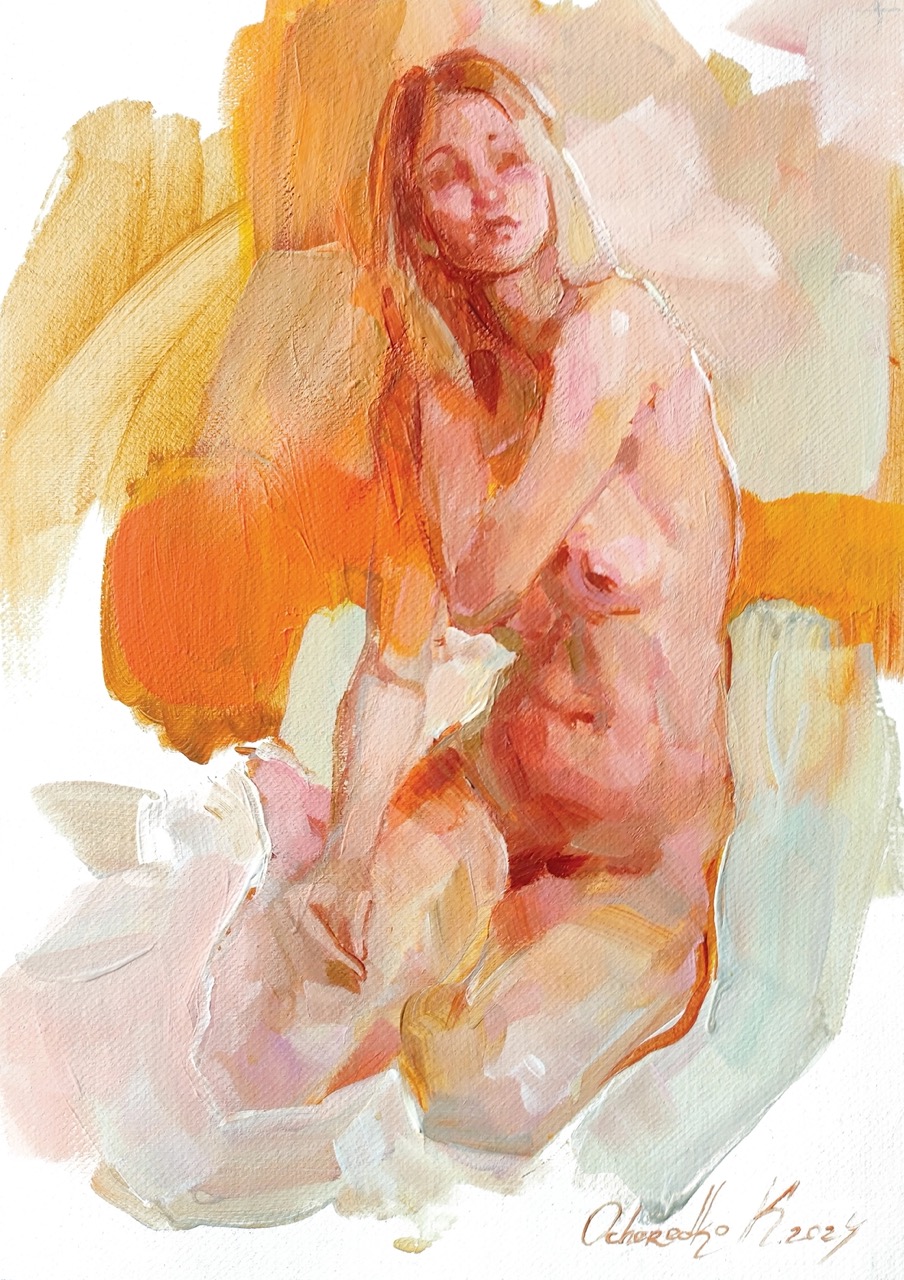 6_Kateryna Ocheredko_In the rays of the moon_В променях онця_acrylic on canvas_30х21cm_2024_web Duży