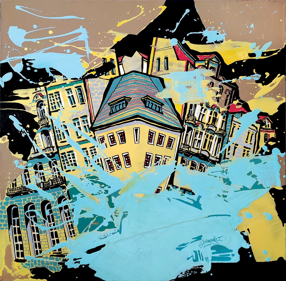 16_Tetiana Ocheredko_Prague’s vacation_2021_85x85cm_canvas_acrylic_web