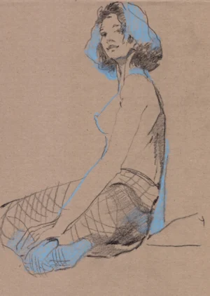 ”Nude sketching 1”, 2025, pencils on paper, 30х21 cm, Kateryna Ocheredko