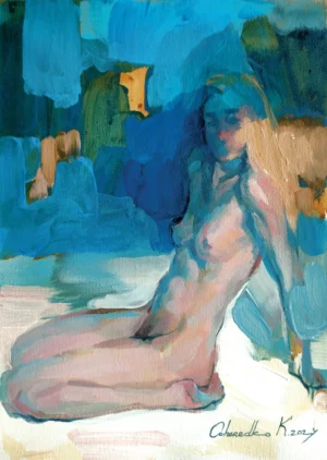 “Sketch 2. Moonlight”, 2024, acrylic on canvas, 30х21cm, Kateryna Ocheredko