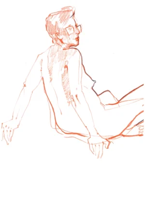 ”Nude sketching 3”, 2025, pencils on paper, 30х21 cm, Kateryna Ocheredko