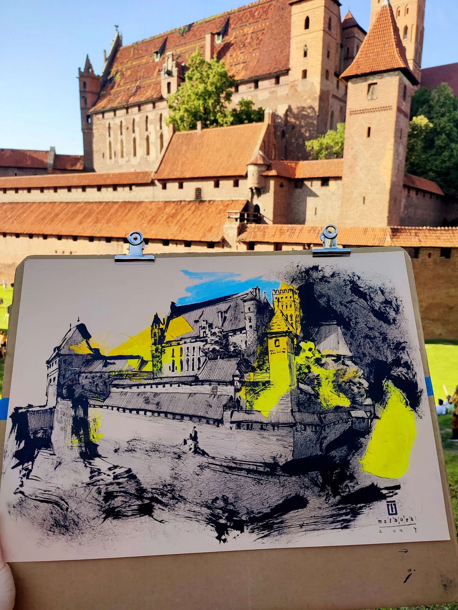 “Sketch 22. Malbork”, 2024, ink, oil pastels on color paper, 35×50 cm, Tetiana Ocheredko - Image 2