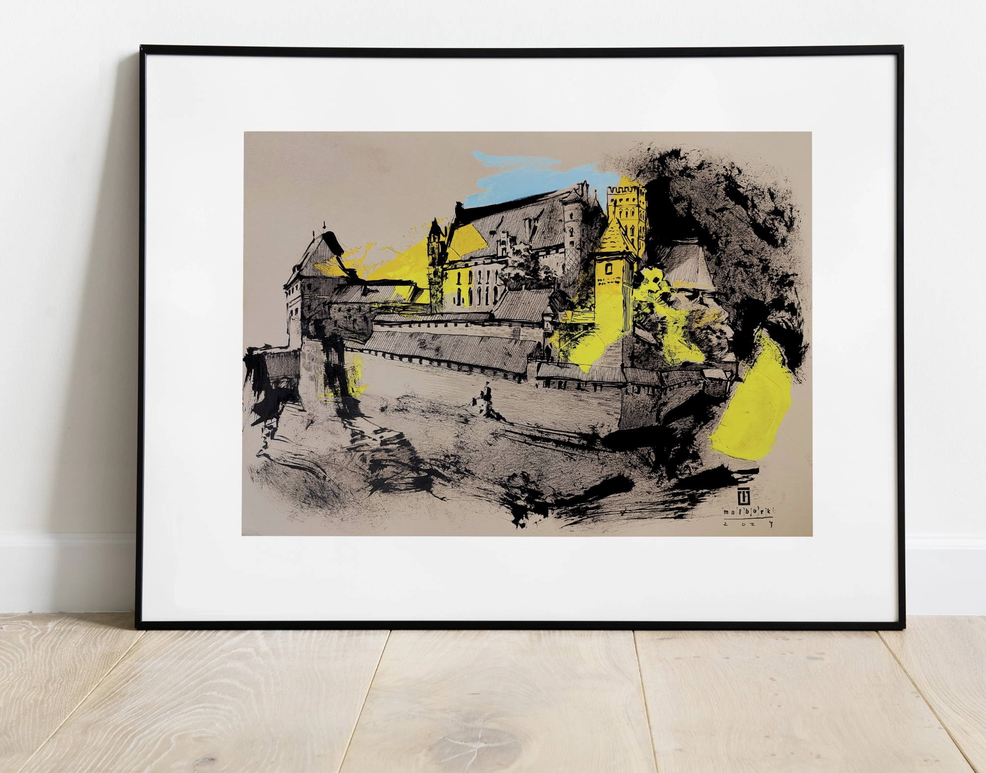 “Sketch 22. Malbork”, 2024, ink, oil pastels on color paper, 35×50 cm, Tetiana Ocheredko - Image 3
