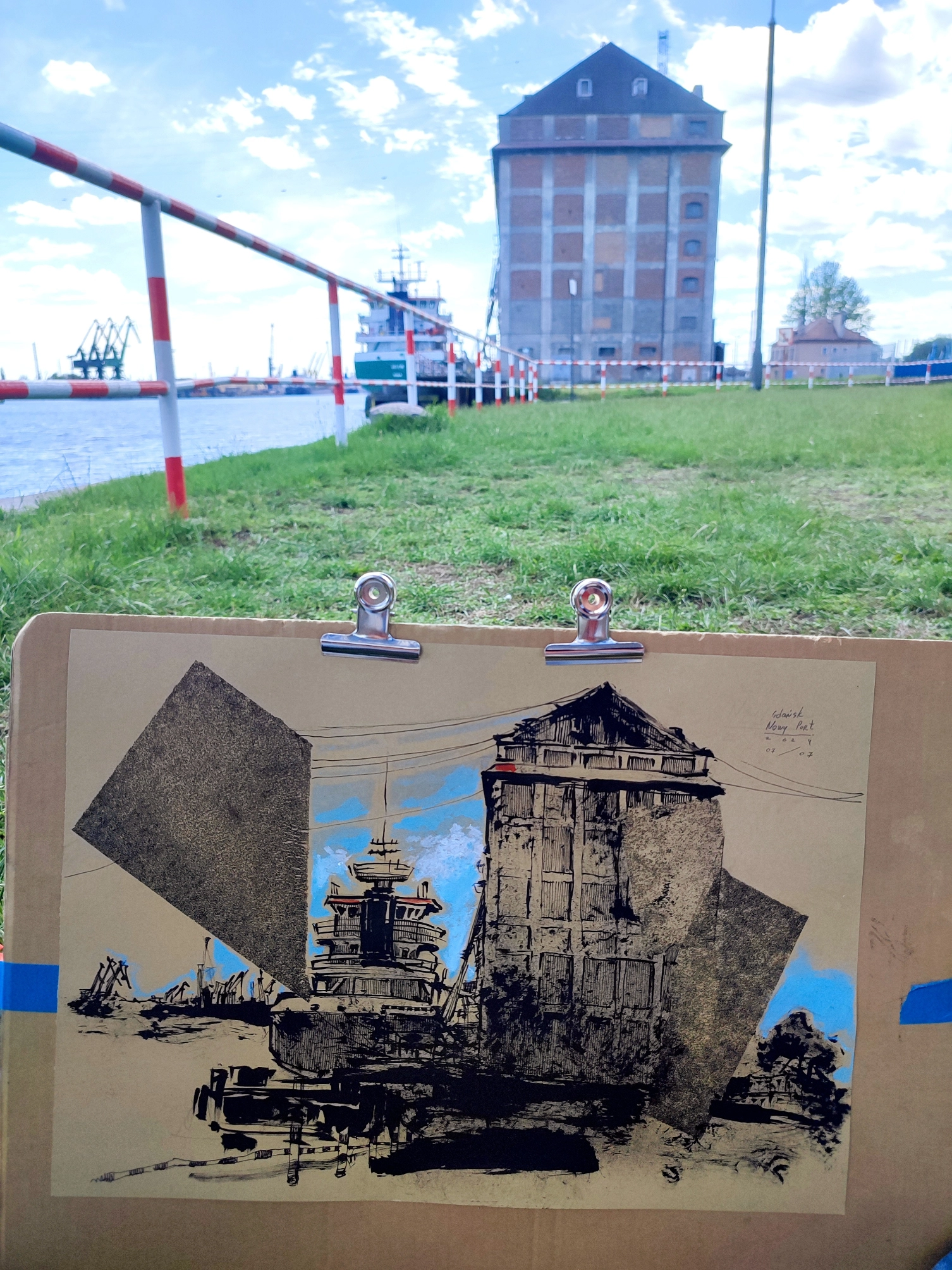 “Sketch 23. Nowy Port”, 2024, ink, oil pastels on color paper, 30×42 cm, Tetiana Ocheredko - Image 2