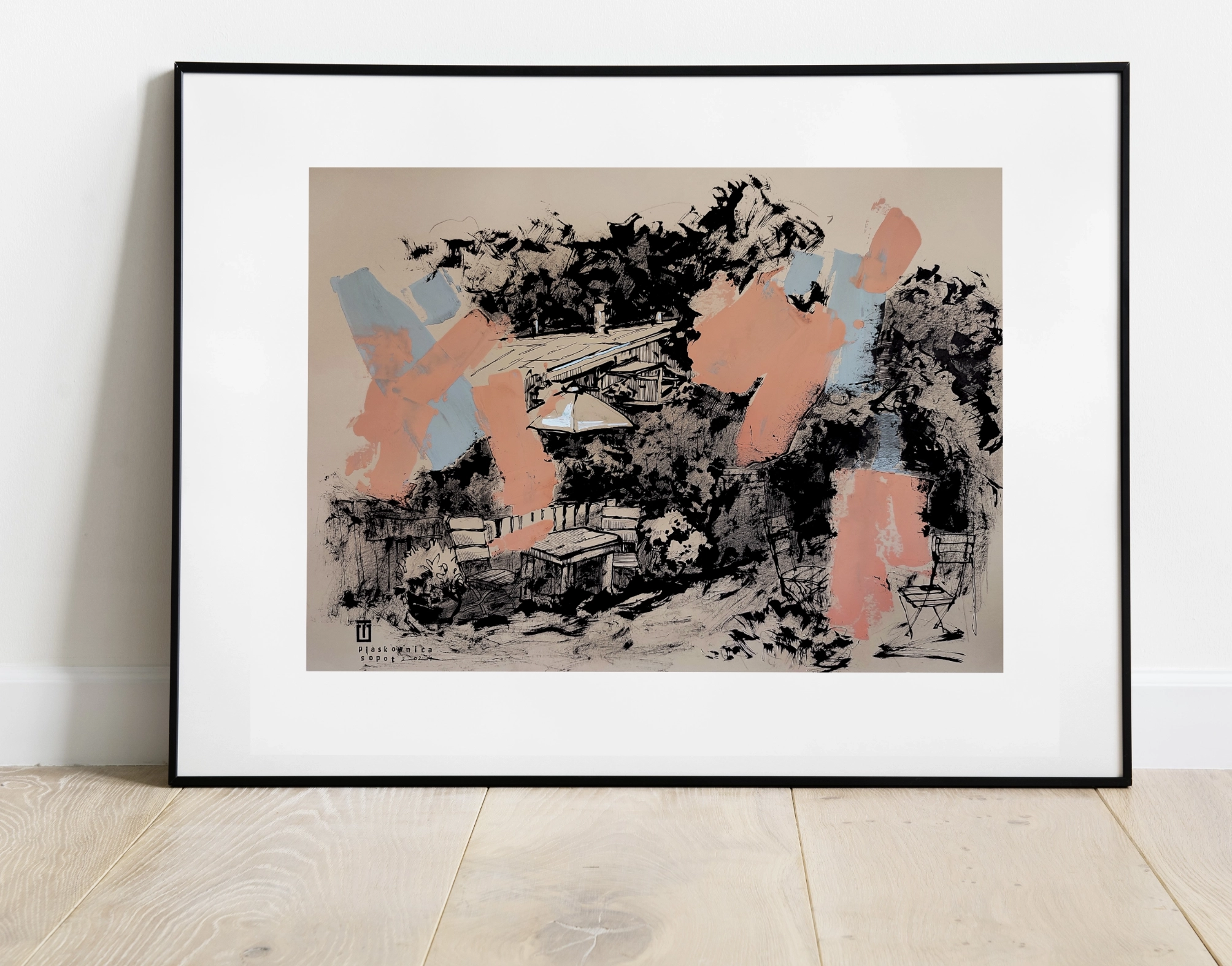 “Sketch 26. Sopot. Piaskownica”, 2024, ink, gouache, pencil on color paper, 35×50 cm, Tetiana Ocheredko - Image 3