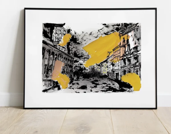“Sketch 27. Torun”, 2024, ink, gouache, pencil on paper, 35×50 cm, Tetiana Ocheredko - Image 2