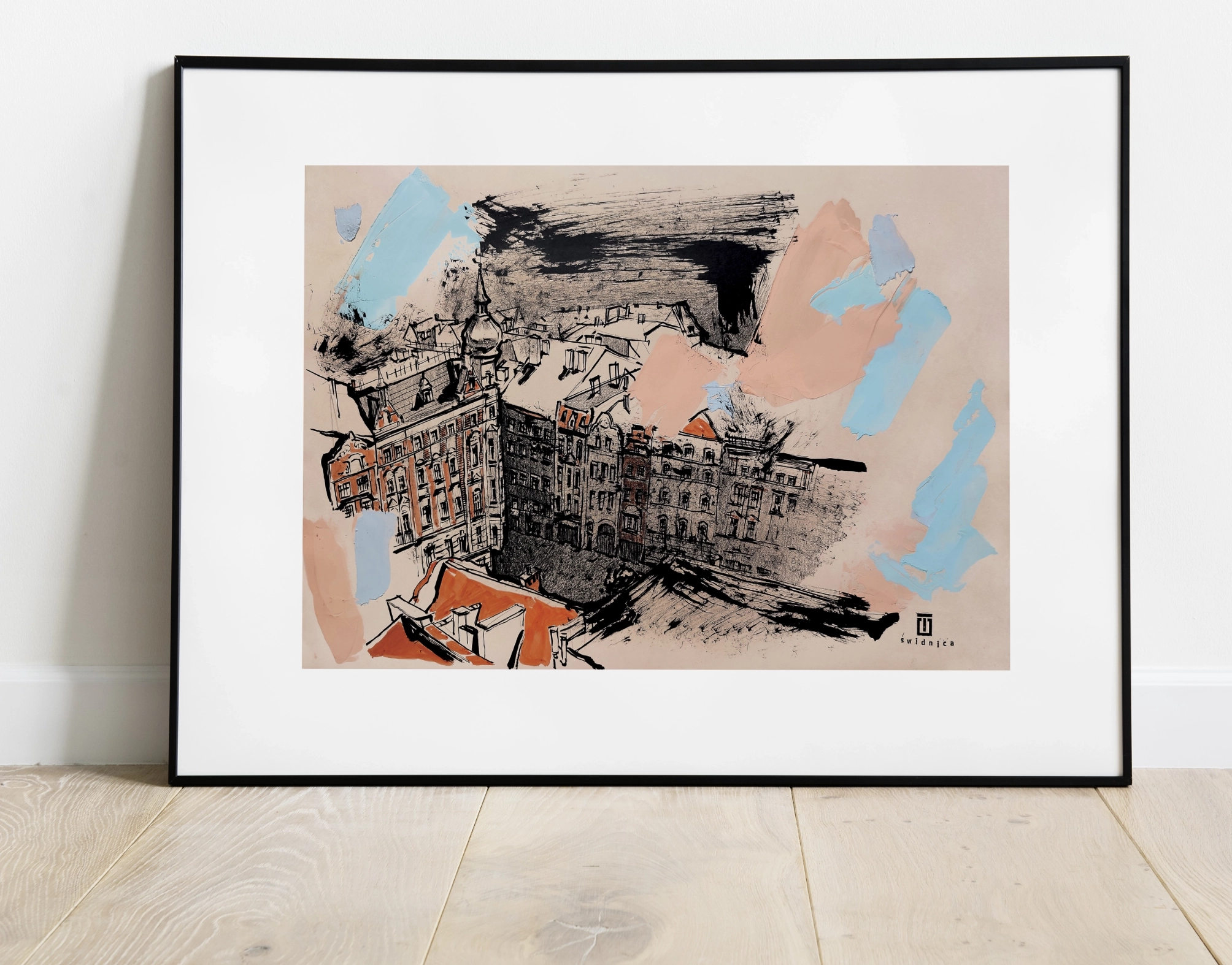 “Sketch 33. Świdnica”, 2024, ink, gouache, pencil on color paper, 35×50 cm, Tetiana Ocheredko - Image 3