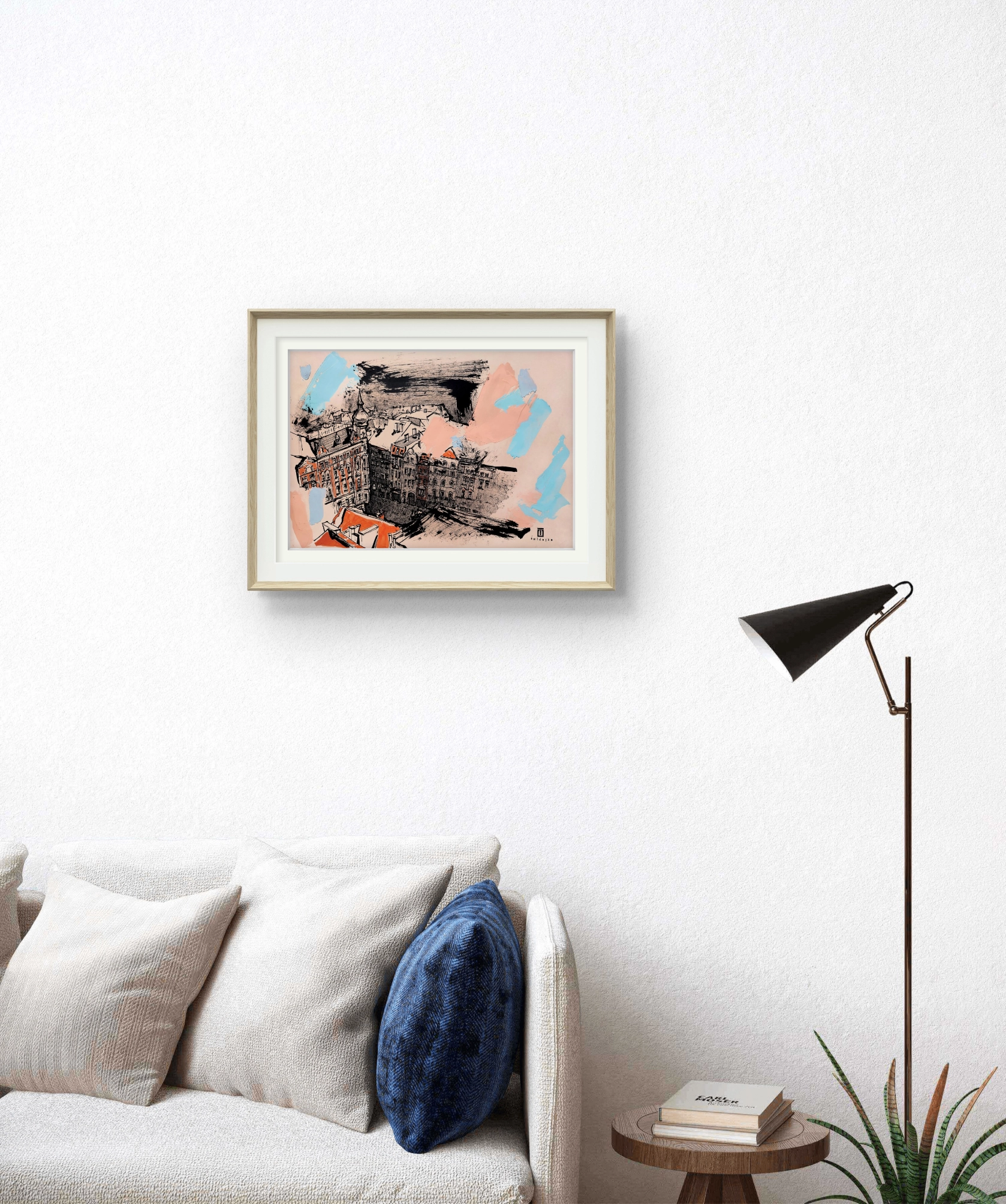 “Sketch 33. Świdnica”, 2024, ink, gouache, pencil on color paper, 35×50 cm, Tetiana Ocheredko - Image 4