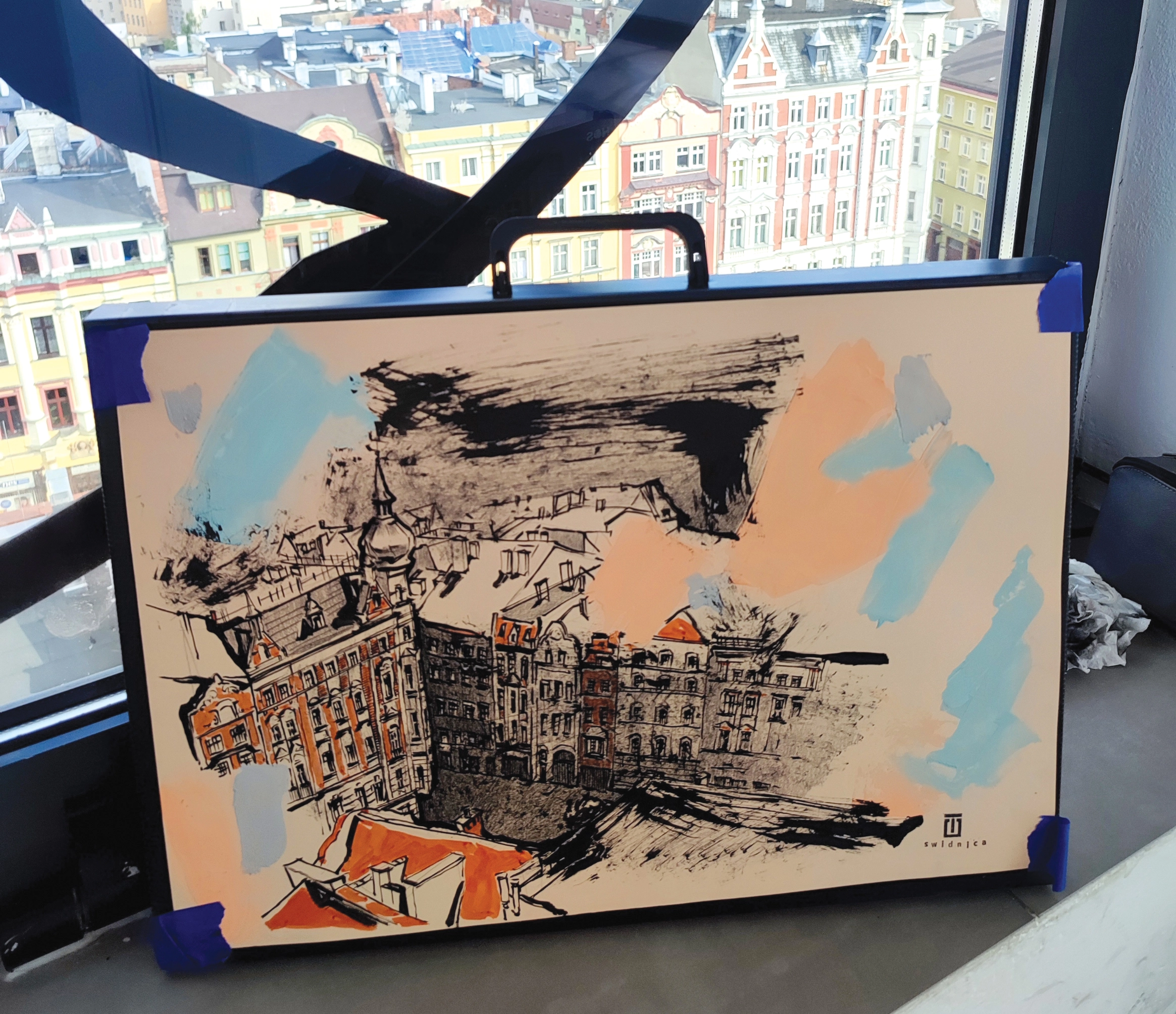 “Sketch 33. Świdnica”, 2024, ink, gouache, pencil on color paper, 35×50 cm, Tetiana Ocheredko - Image 2