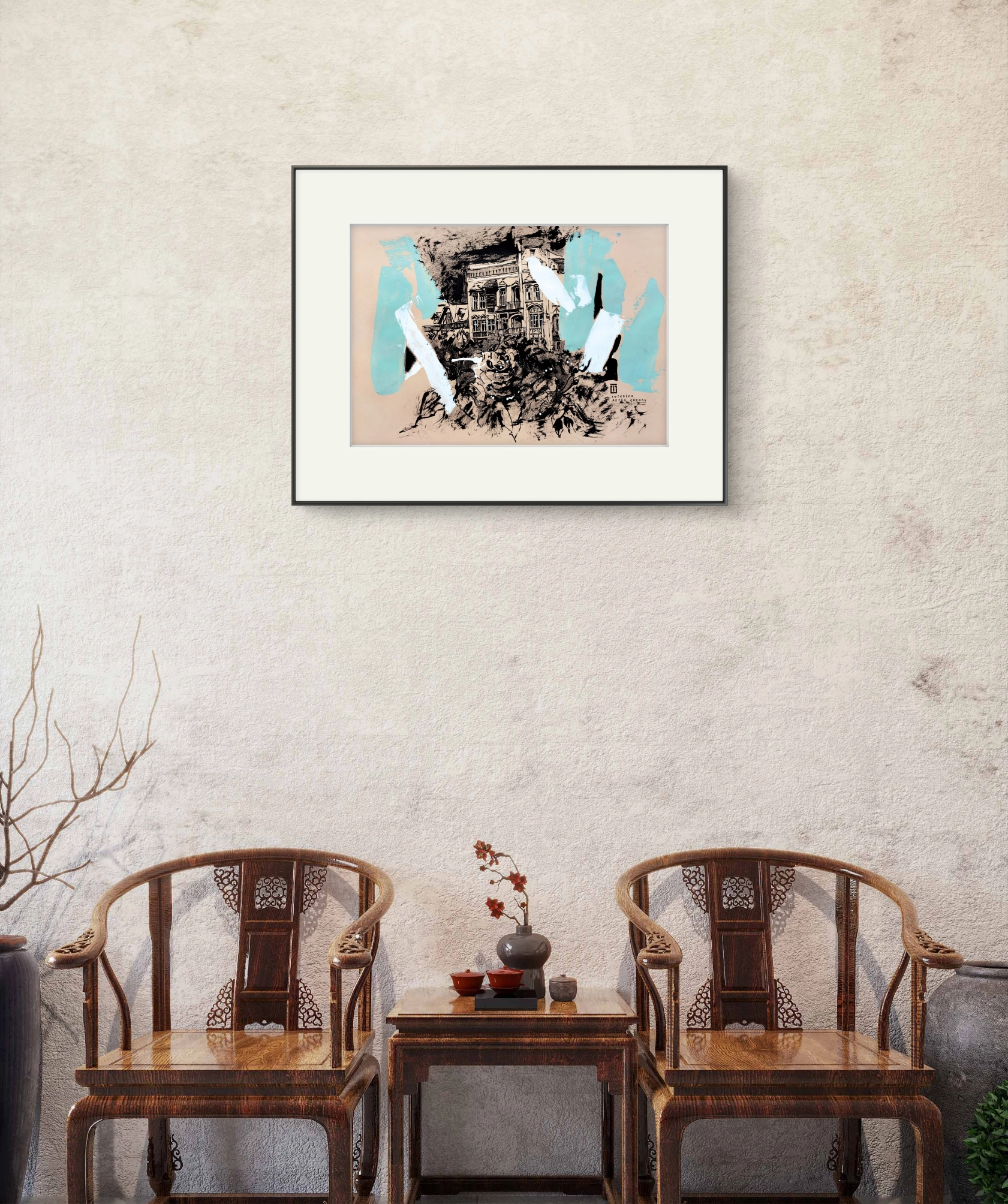 “Sketch 34. Świdnica. Rose Garden”, 2024, ink, gouache, pencil on color paper, 35×50 cm, Tetiana Ocheredko - Image 3