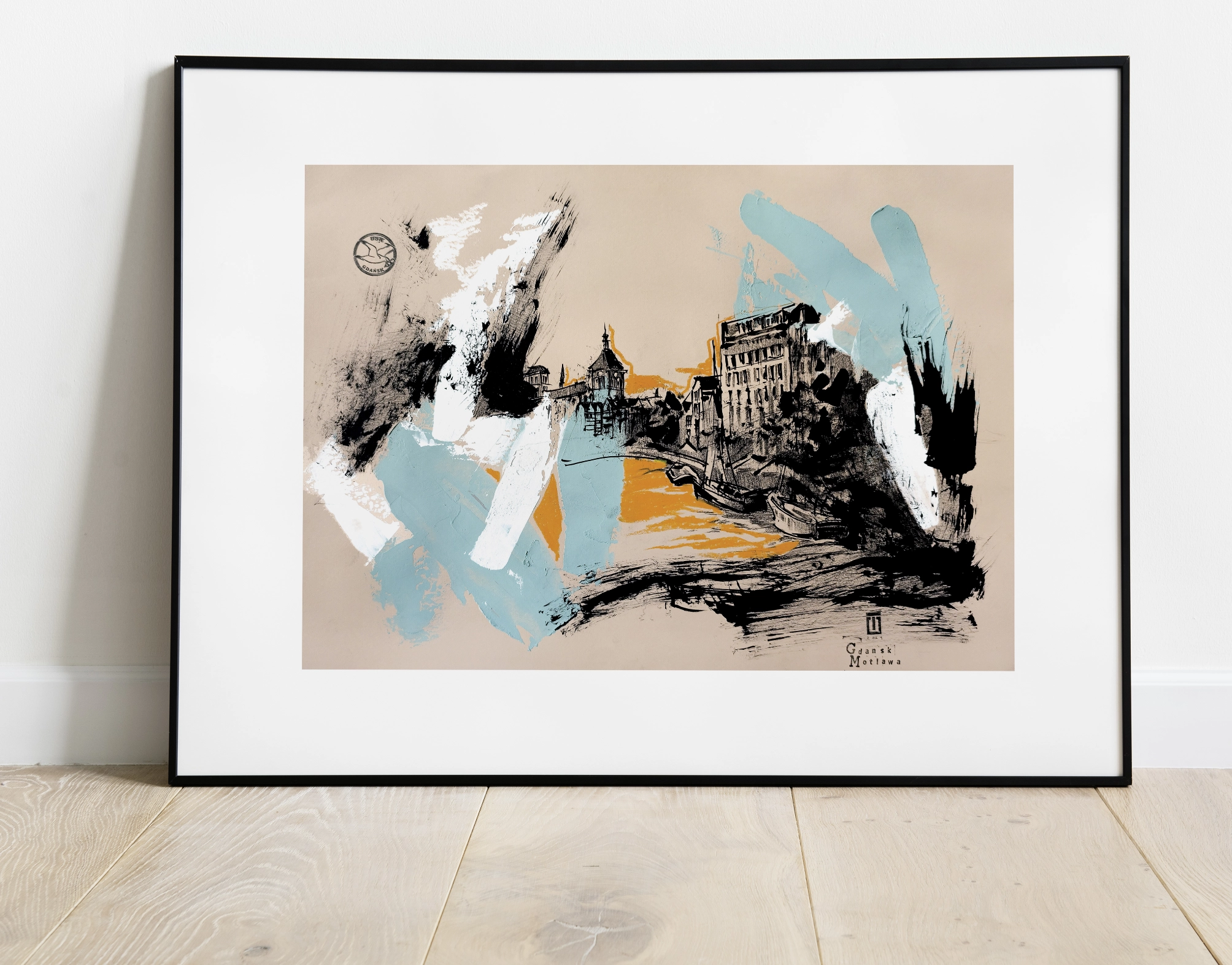 “Sketch 37. Gdansk. Motlawa”, 2024, ink, gouache, pencil on color paper, 35x50 cm, Tetiana Ocheredko - Image 3