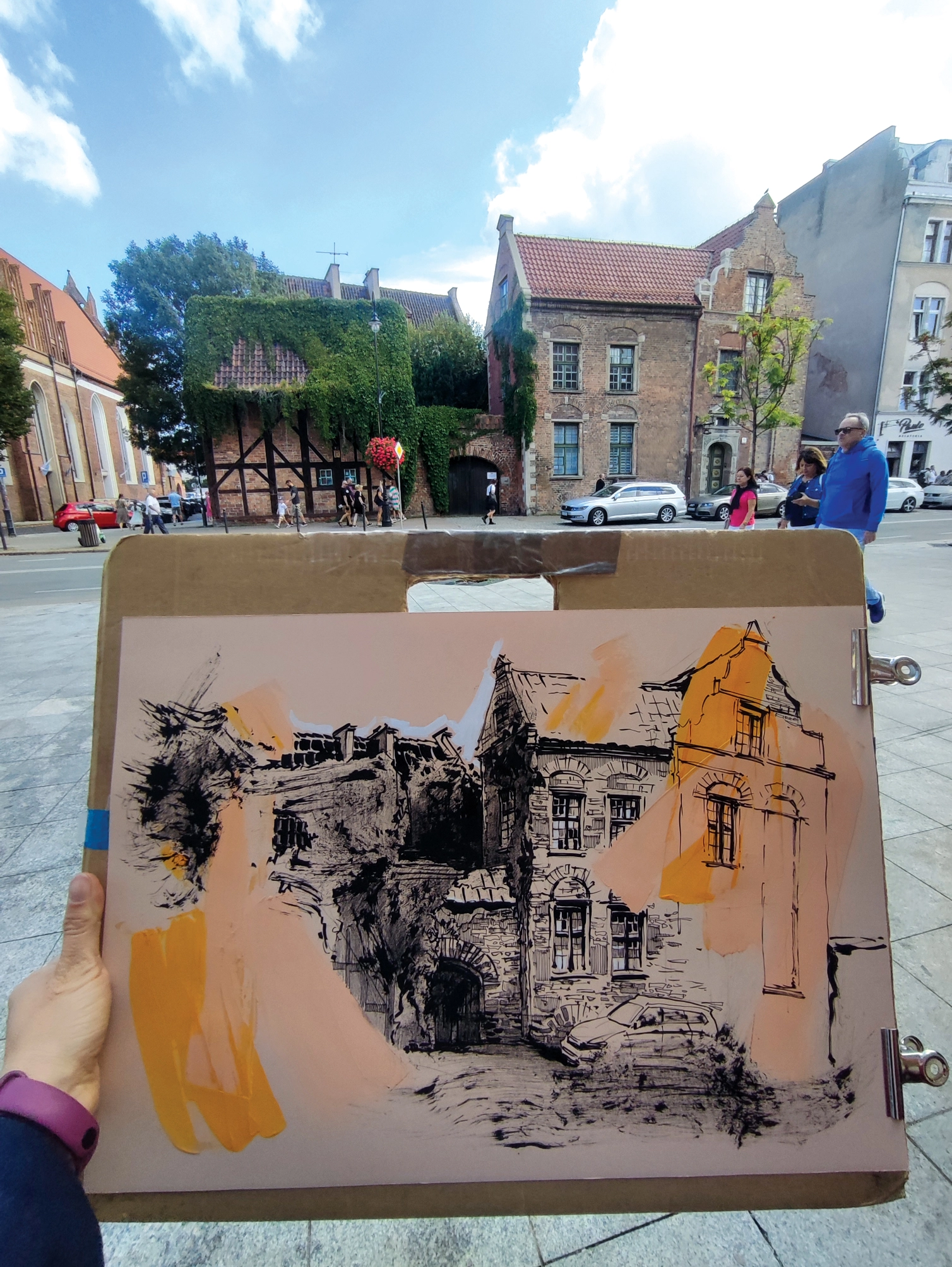 “Sketch 38. Gdansk”, 2024, ink, gouache, pencil on color paper, 35×50 cm, Tetiana Ocheredko - Image 2