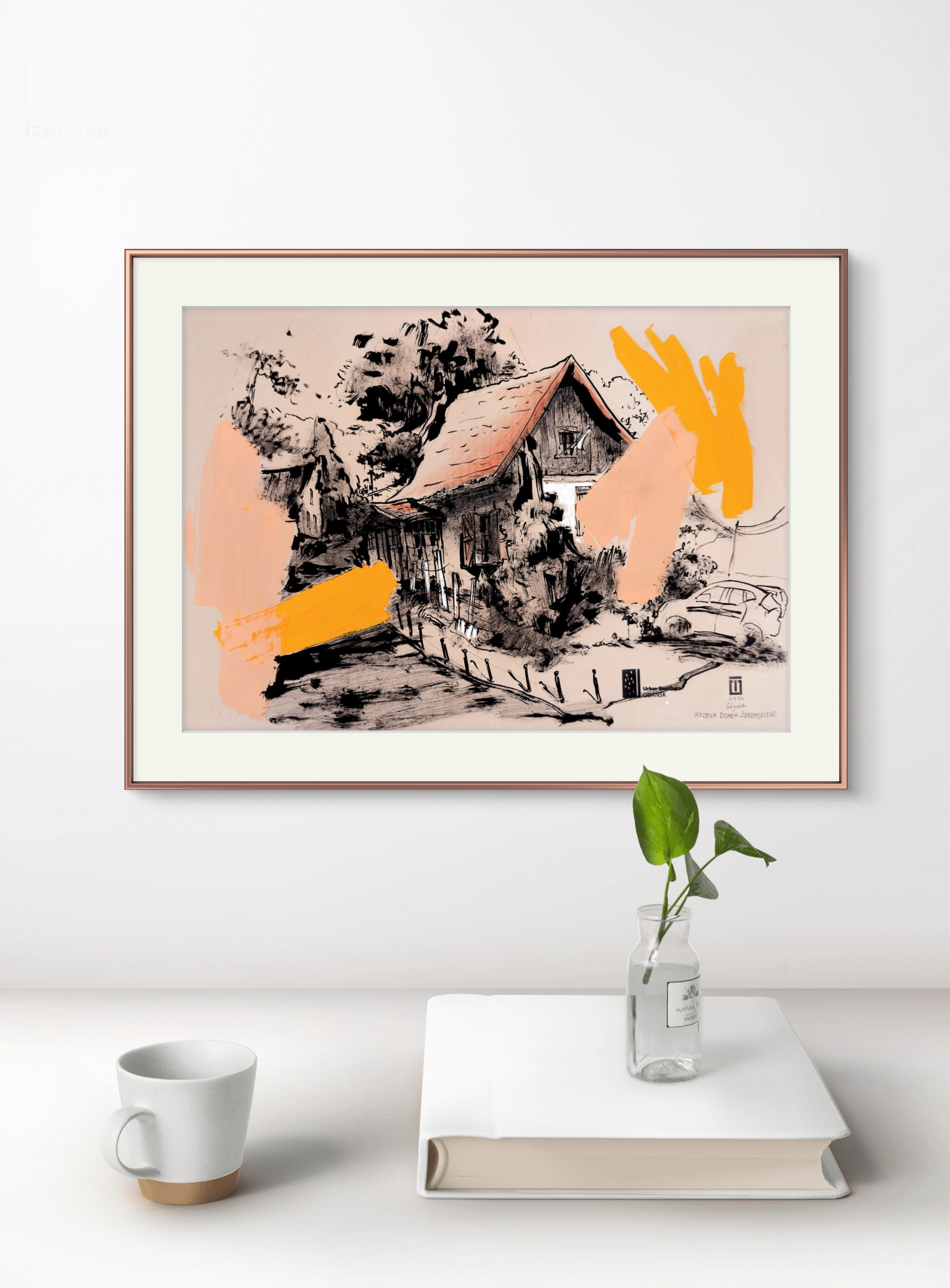 “Sketch 41. Gdynia. Museum Domek Zeromskiego”, 2024, ink, pencil, gouache on color paper, 35×50 cm, Tetiana Ocheredko - Image 4