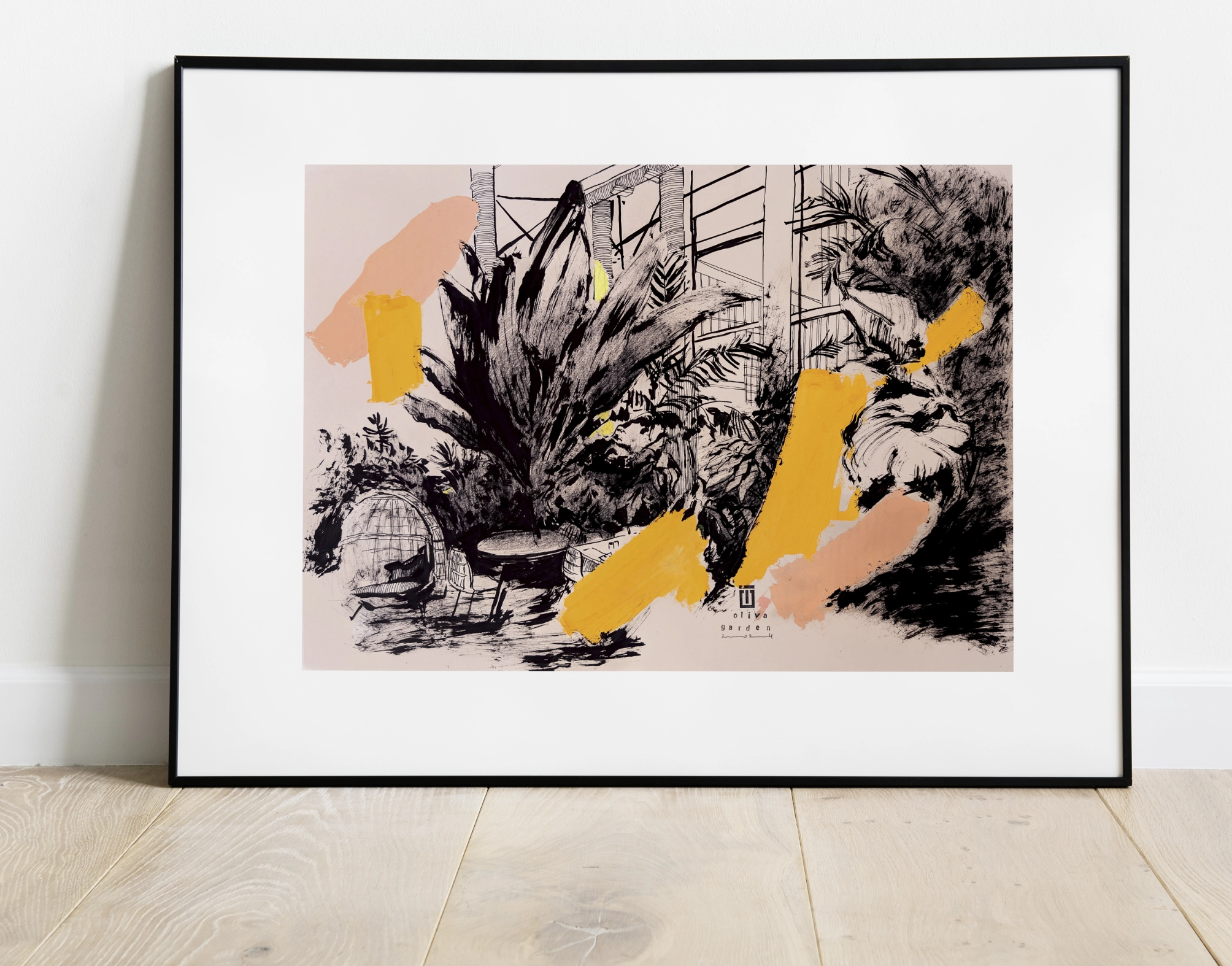 “Sketch 43. Oliva Garden”, 2024, ink, pencil, gouache on color paper, 35×50 cm, Tetiana Ocheredko - Image 2