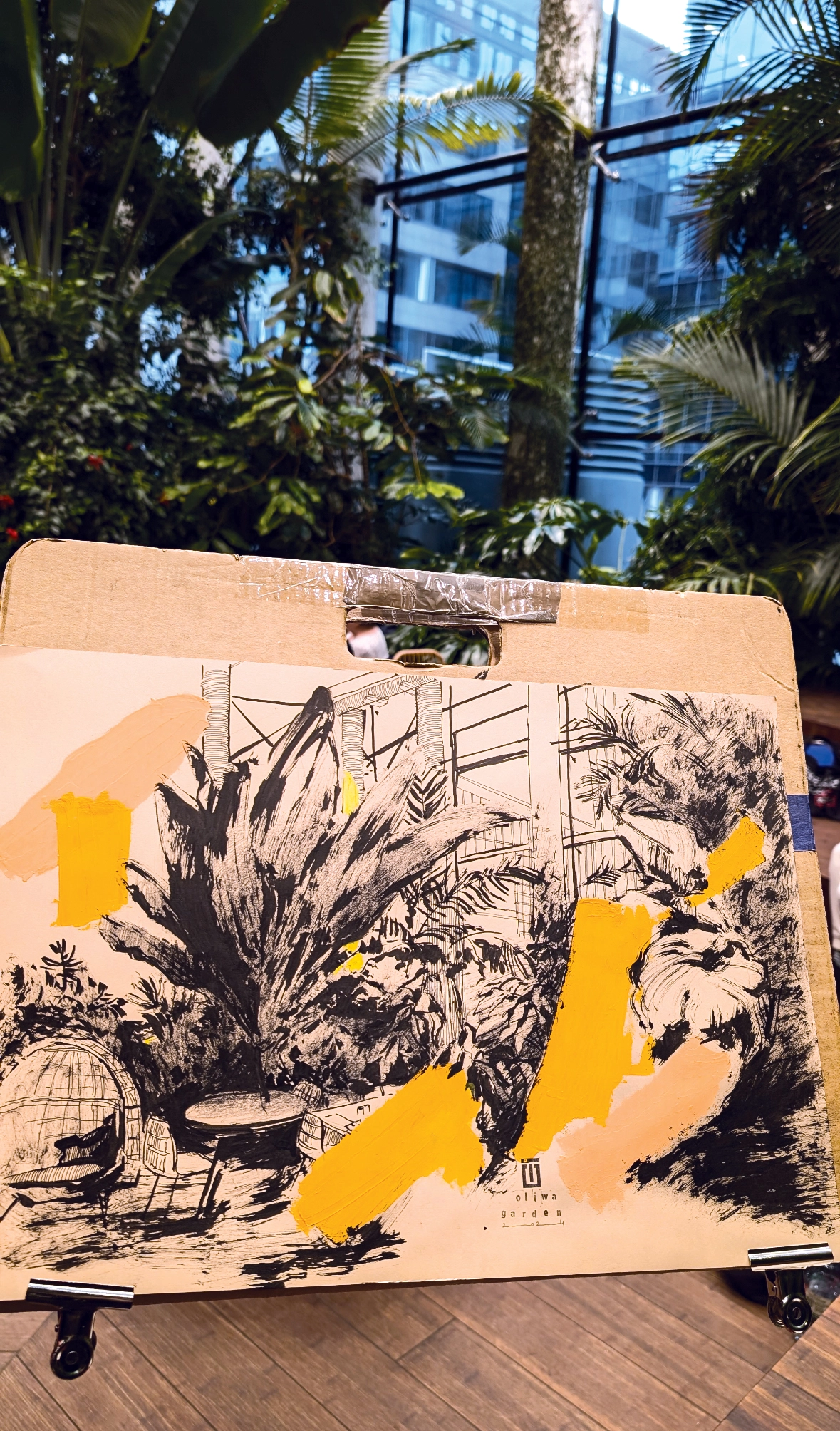 “Sketch 43. Oliva Garden”, 2024, ink, pencil, gouache on color paper, 35×50 cm, Tetiana Ocheredko - Image 3