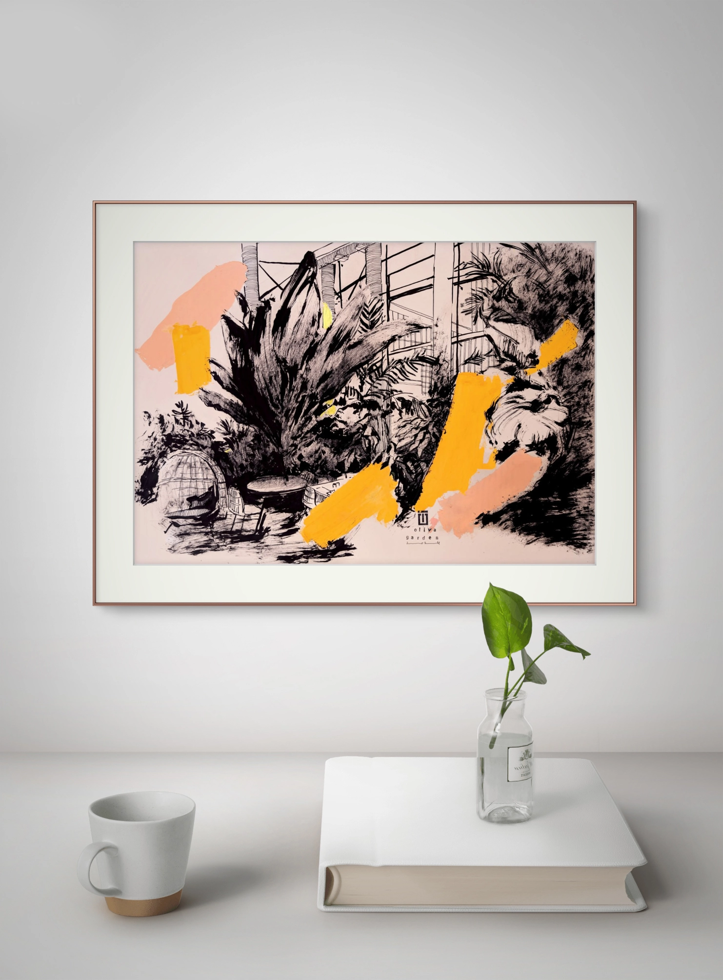 “Sketch 43. Oliva Garden”, 2024, ink, pencil, gouache on color paper, 35×50 cm, Tetiana Ocheredko - Image 4