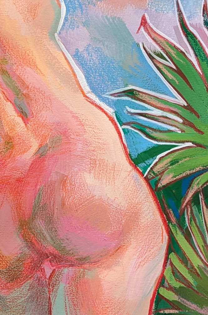 “Whisper of the Sea”, 2025, gouache, colored pencils on paper, 55x36cm, paper size 57x38cm, Kateryna Ocheredko - Image 3