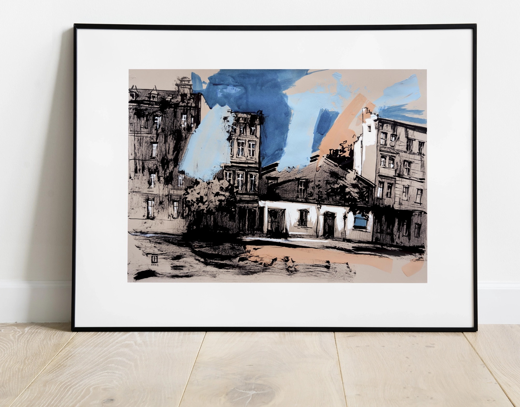 “Sketch 45. Gdansk”, 2024, ink, pencil, gouache on color paper, 35x50 cm, Tetiana Ocheredko - Image 2