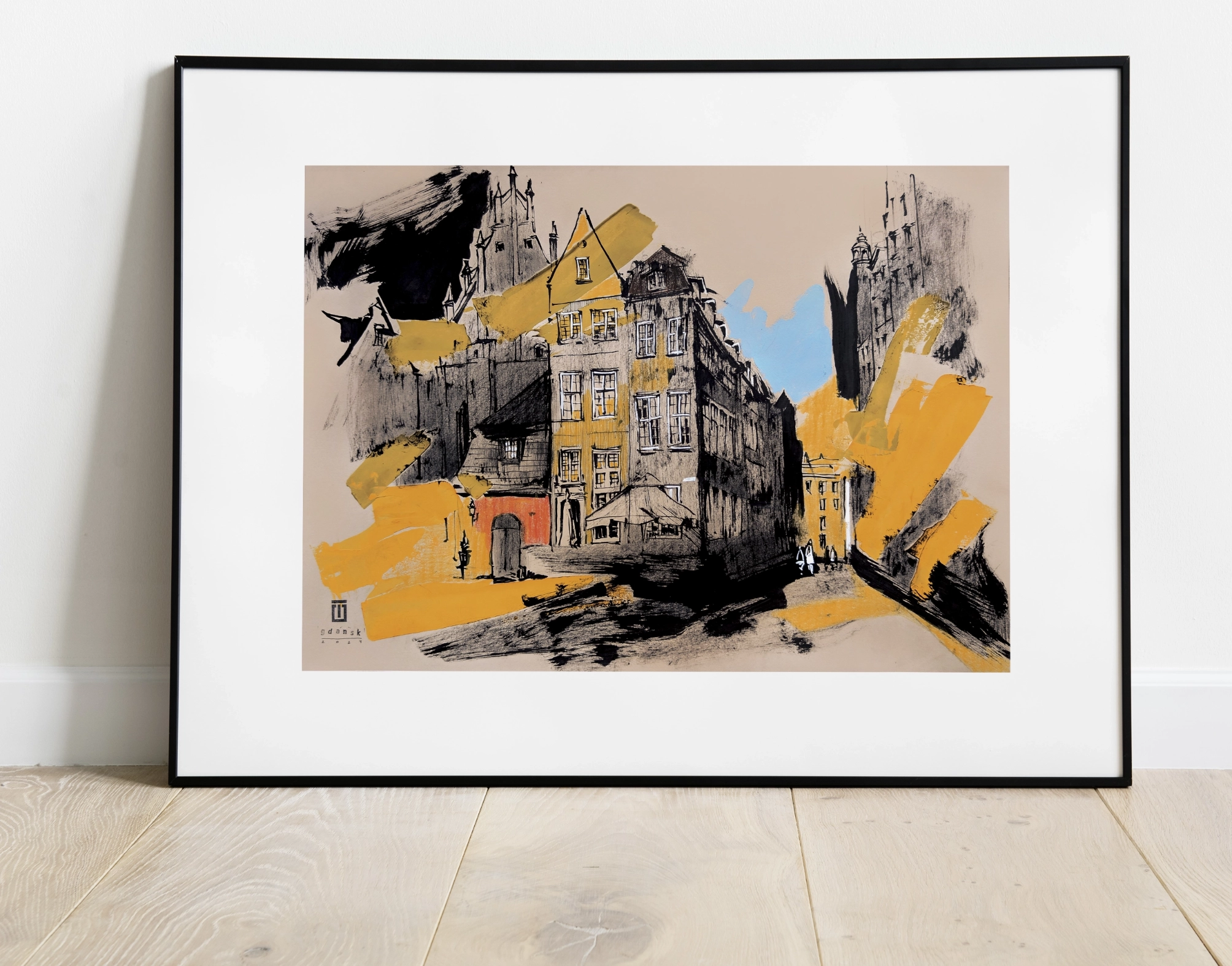 “Sketch 48. Gdansk. Old city”, 2024, ink, pencil, gouache on color paper, 35x50 cm, Tetiana Ocheredko - Image 2