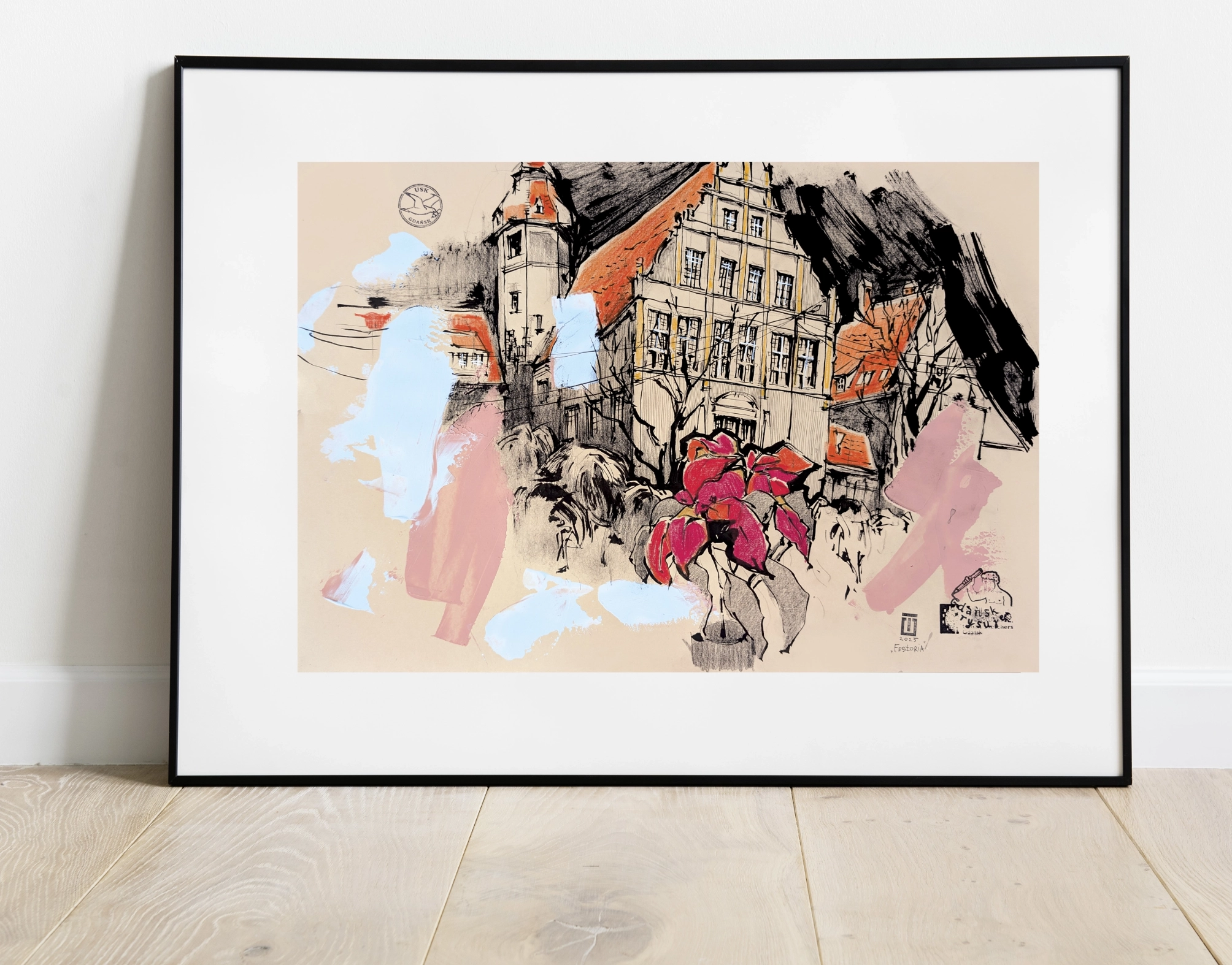 “Sketch 52. Festoria”, 2025, ink, pencil, acrylic on color paper, 35x50 cm, Tetiana Ocheredko - Image 2