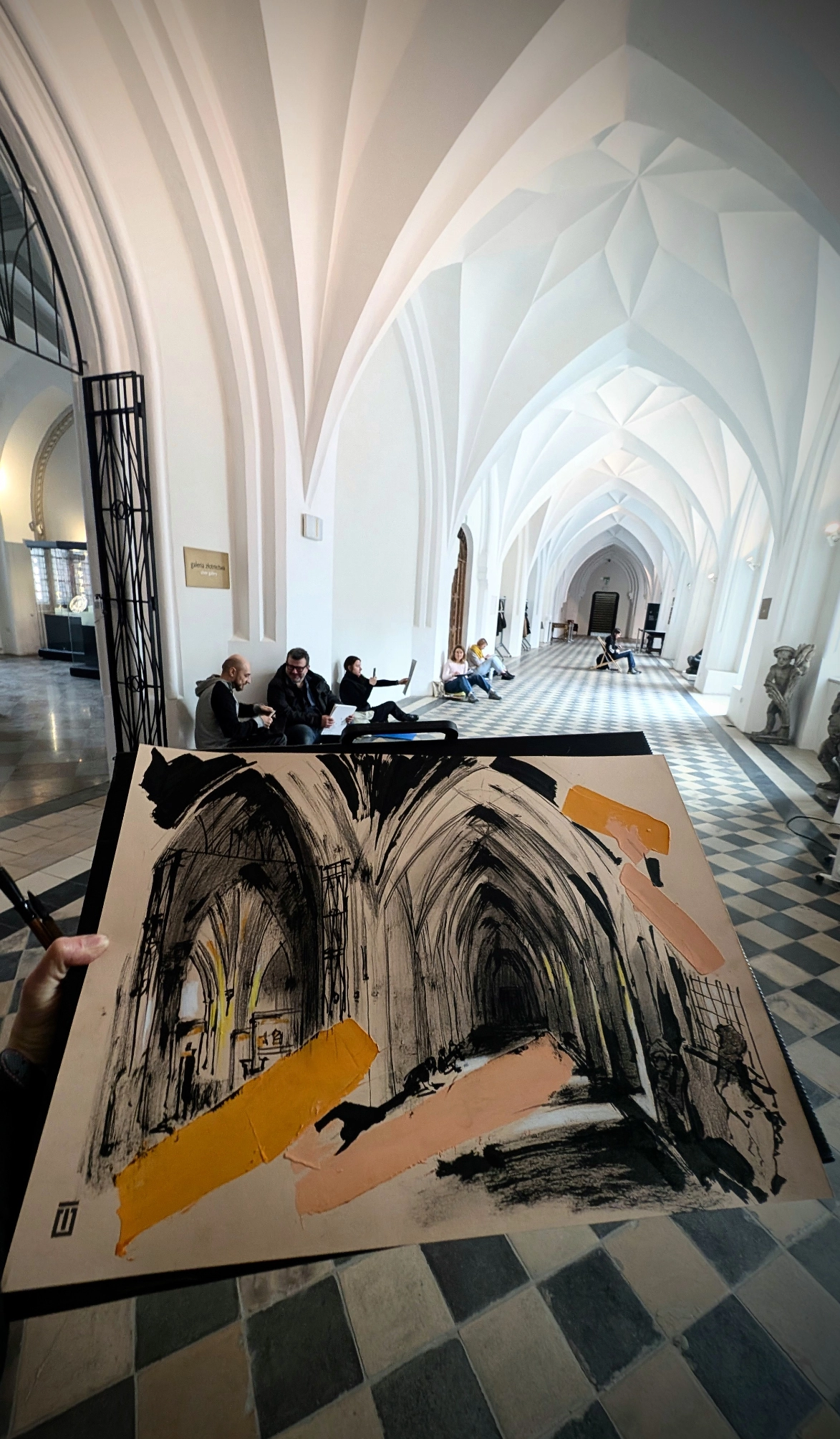 “Sketch 55. National Museum Gdansk”, 2025, ink, pencil, gouache on color paper, 35x50 cm, Tetiana Ocheredko - Image 2