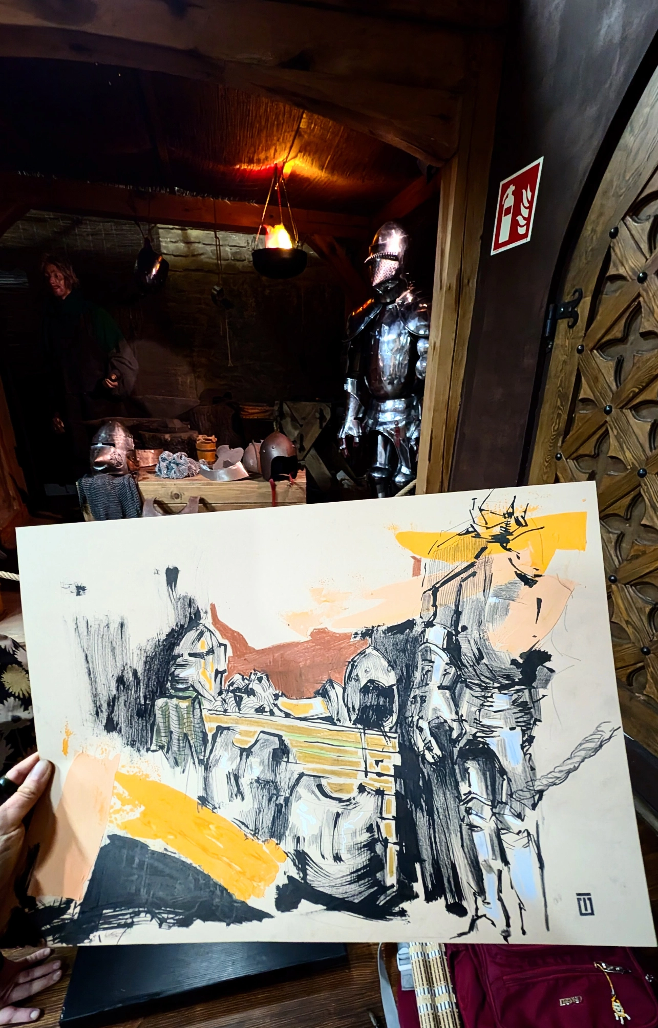 “Sketch 56. Archaeological Museum in Gdansk”, 2025, ink, pencil, acrylic on color paper, 35x50 cm, Tetiana Ocheredko - Image 2