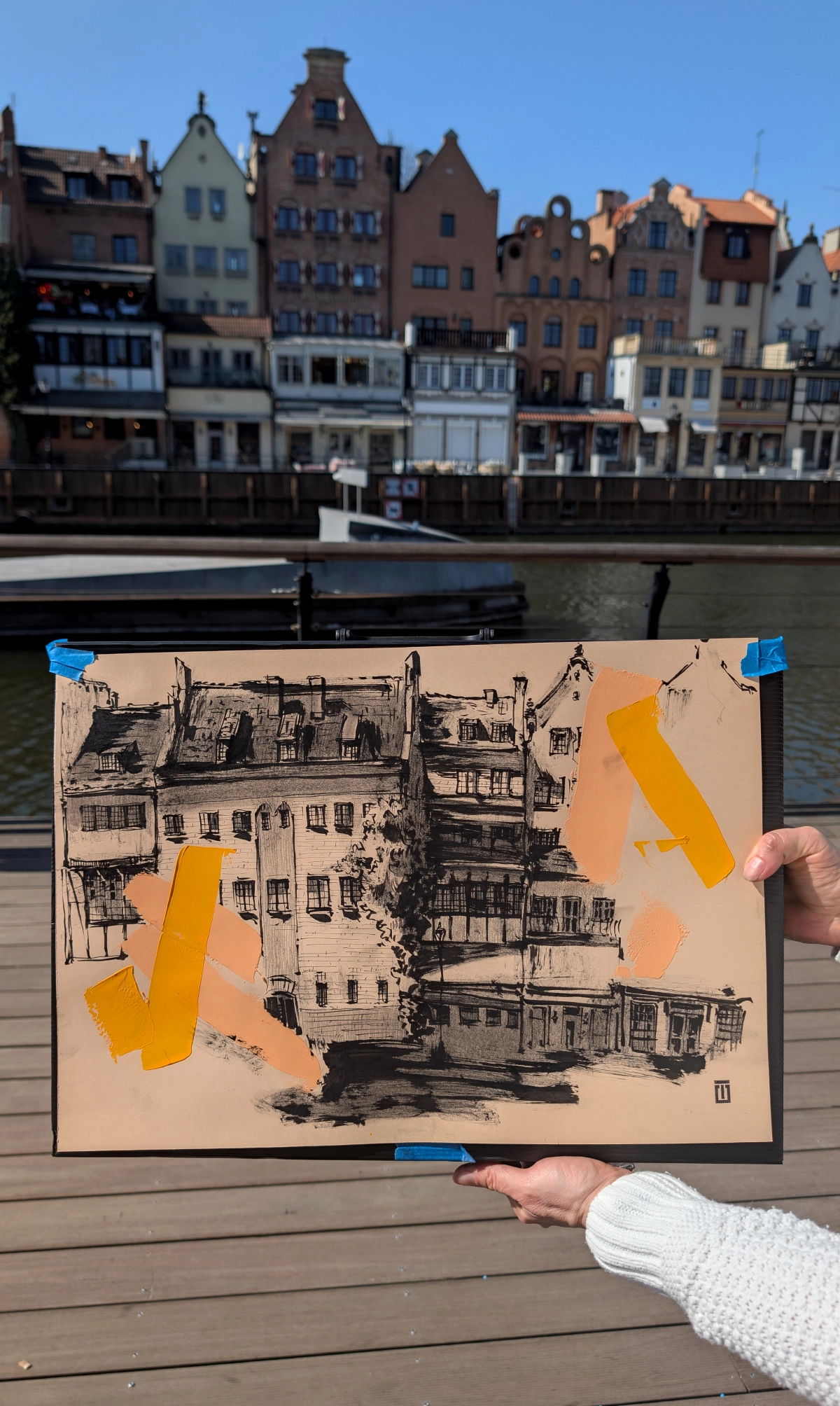 "Sketch 57. Gdansk", 2025, ink, pencil, acrylic on paper, 35x50 cm, Tetiana Ocheredko - Image 2