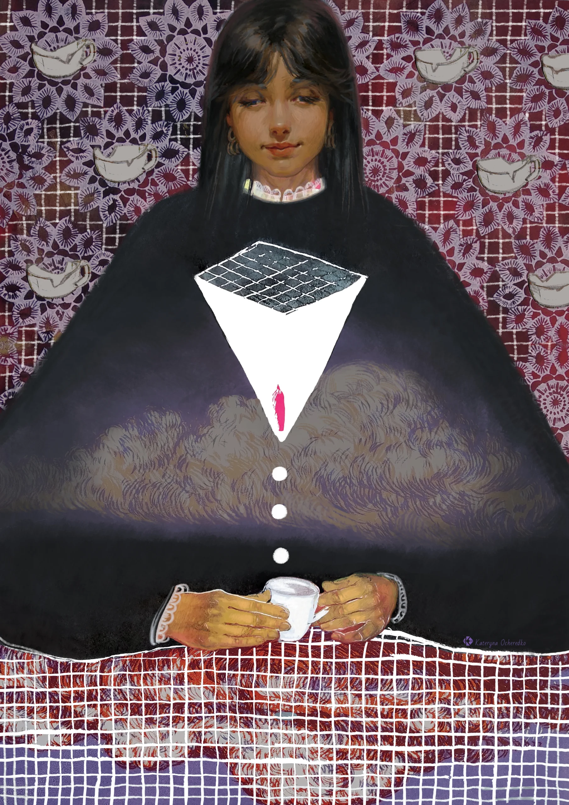 Painting: "Expectation", monotype, 2D ,2023, Kateryna Ocheredko